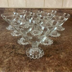 Vintage Imperial Glass Candlewick sherbet dessert dishes - set of 13